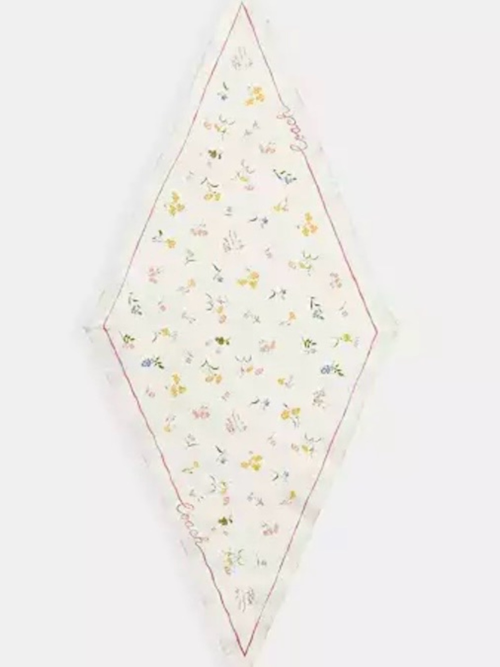 Coach Floral Silk Diamond Scarf - Picture 9 of 10